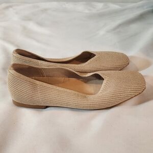 Arromic Women's Tan Gold Sparkle Flats 8